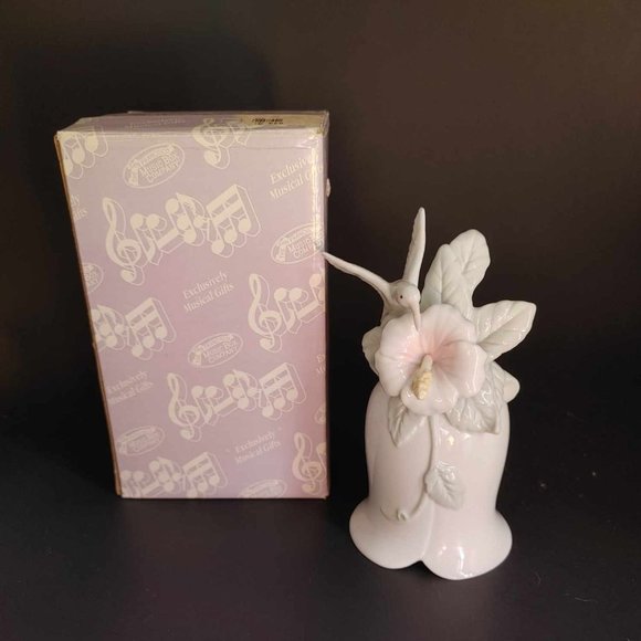 Vintage 1989 San Francisco Music Box Company Hummingbird Floral Plays Fur Elise - Picture 1 of 8